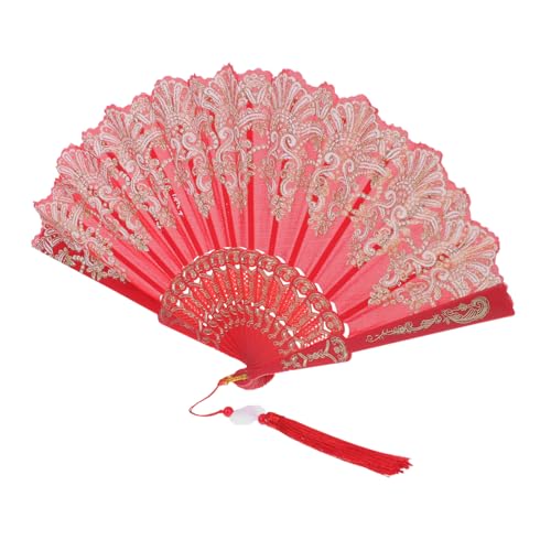 Tofficu Faltbarer Tanz Fächer mit Stickerei Eleganter Handfächer im Antiken Stil mit Quaste für Aufführungen Sommerreisen Fotografie und Partys Tofficu Faltbarer Tanz Fächer mit Stickerei Eleganter Handfächer im Antiken Stil mit Quaste für Aufführungen Sommerreisen Fotografie und Partys von Tofficu