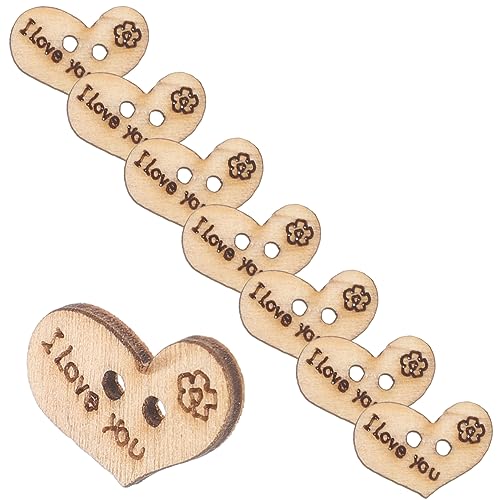 Tofficu Fein gearbeitete Holzknöpfe "I Love You" in Herzform für Kleidungsdekoration Tofficu Fein gearbeitete Holzknöpfe "I Love You" in Herzform für Kleidungsdekoration von Tofficu