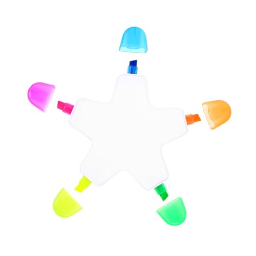 Tofficu Fluoreszierender Textmarker im Stern Design Tragbarer Marker für Notizen für Büro und Kreative Projekte von Tofficu
