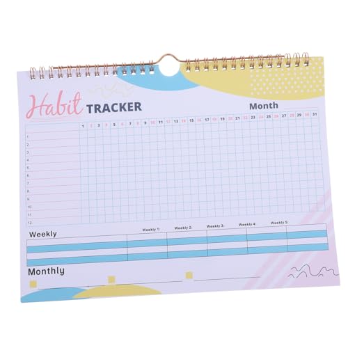 Tofficu Gewohnheitstracker Kalender ohne Fitness Planer und Zielverfolger Metallbindung für Tägliche und Monatliche Gewohnheiten Motivationsjournal für Produktivität und Selbstdisziplin von Tofficu