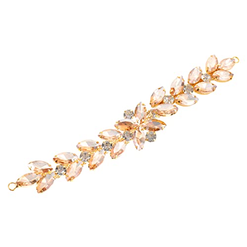 Tofficu Glänzende Strass Applikation für Brautkleider Hochzeit Dekorationsgürtel Dekorative Flecken für Kleidung Kunsthandwerk DIY Haarschmuck Champagnerfarbe von Tofficu