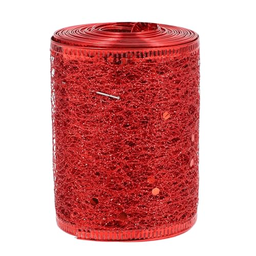 Tofficu Glitzer Mesh Dekoband Rotes Hohlgewebe Schleifenband für DIY Geschenkverpackung Partydeko Hochzeit Geburtstagsdeko Girlande Tofficu Glitzer Mesh Dekoband Rotes Hohlgewebe Schleifenband für DIY Geschenkverpackung Partydeko Hochzeit Geburtstagsdeko Girlande von Tofficu