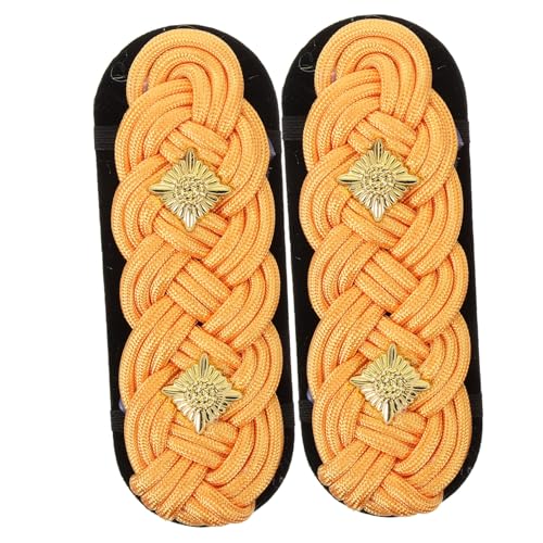 Tofficu Goldene Kleine Geflochtene Schulterklappen Dekorative Uniform Abzeichen Stilvolle Epauletten für Anzug Festliche und Formelle Anlässe Langlebiges Metall Design von Tofficu