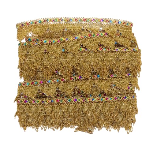 Tofficu Goldene Pailletten Spitzenband Langlebiger Diy Bastelstoff Vielseitig für Kleidung Blumensträuße und Dekorationen Einfache Handhabung Edle Kreative Verzierungen von Tofficu