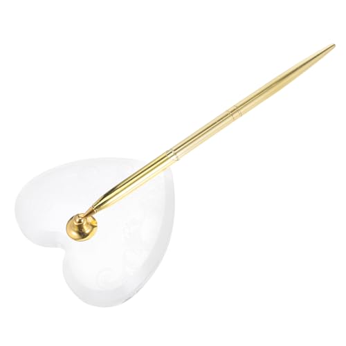 Tofficu Goldener Kugelschreiber mit Stabilem Acryl-herzständer Eleganter Stift für Hochzeitsempfang Gästebuch-signierpen Dekoratives Schreibgerät für Zeremonie und Jubiläum Tofficu Goldener Kugelschreiber mit Stabilem Acryl-herzständer Eleganter Stift für Hochzeitsempfang Gästebuch-signierpen Dekoratives Schreibgerät für Zeremonie und Jubiläum von Tofficu