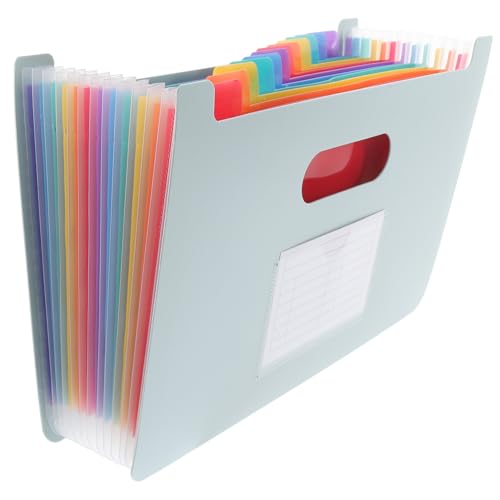 Tofficu Große Fächermappe für Dokumentenorganisation Erweiterbarer Tragbarer Ordner aus Robustem PP Material Mehrfach Unterteilte Aufbewahrungstasche für Belege Akten Karten für Büro von Tofficu