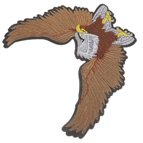 Tofficu Großer Bestickter Adler Aufnäher aus Leder Jeans Patch zum Aufnähen und Aufbügeln DIY Applikation für Jacken Rucksäcke Lederhosen Vielseitiger Flicken für Kleidung von Tofficu