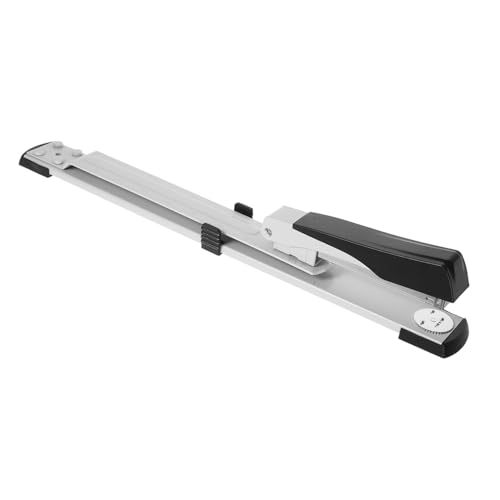 Tofficu Großer Bürohefter mit Langem Arm Bindewerkzeug für Zuhause und Büro für Schule und Studium Ergonomisches Design Silberne Ausführung von Tofficu