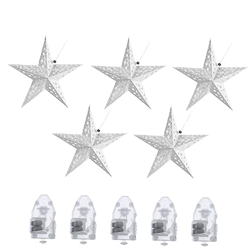 Tofficu Hängende Weihnachtsdeko Teiliges Silbernen und Gelben LED Papierstern Lampen für Stimmungsvolle Party und Festtagsdekorationen Tofficu Hängende Weihnachtsdeko Teiliges Silbernen und Gelben LED Papierstern Lampen für Stimmungsvolle Party und Festtagsdekorationen von Tofficu