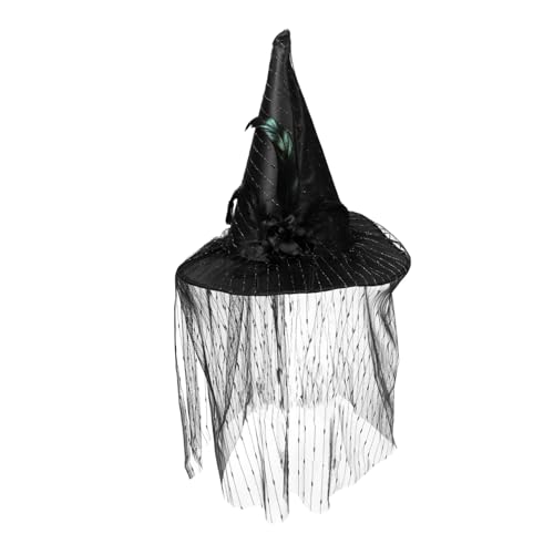 Tofficu Halloween Hexenhut mit Transparentem Schleier Silber Gestreift Mehrzweck Cosplay Hut für Erwachsene Dekorativer Party und Karnevalshut für Maskerade und Festlichkeiten Tofficu Halloween Hexenhut mit Transparentem Schleier Silber Gestreift Mehrzweck Cosplay Hut für Erwachsene Dekorativer Party und Karnevalshut für Maskerade und Festlichkeiten von Tofficu