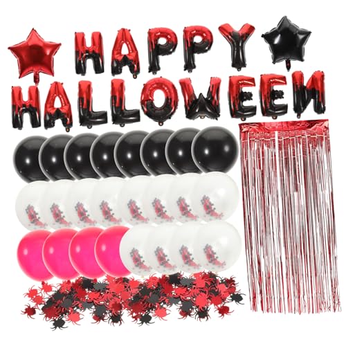 Tofficu Halloween Party Dekoration Teiliges Schwarz Rot Ballon und Papierfransen Vorhang Vielseitige Halloween Party Supplies für Wand Decke Fenster Stimmungsvolle Festivaldeko und Tofficu Halloween Party Dekoration Teiliges Schwarz Rot Ballon und Papierfransen Vorhang Vielseitige Halloween Party Supplies für Wand Decke Fenster Stimmungsvolle Festivaldeko und von Tofficu
