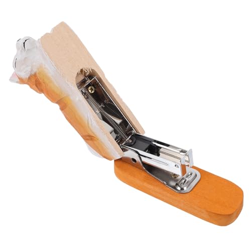 Tofficu Handgefertigter Holzhefter im Tierdesign Heftgerät für Kreative Schreibtischdekoration Robustes und Langlebiges Büromaterial Handwerkskunst Holz von Tofficu