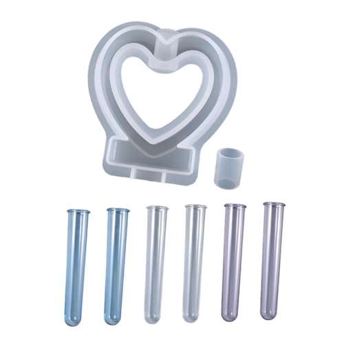 Tofficu Herzförmige Silikonform für Pflanzgefäß mit Reagenzgläsern in Blau Transparent und Lila Flexibel Robust für DIY Epoxidharz Hydroponik Vase Tofficu Herzförmige Silikonform für Pflanzgefäß mit Reagenzgläsern in Blau Transparent und Lila Flexibel Robust für DIY Epoxidharz Hydroponik Vase von Tofficu
