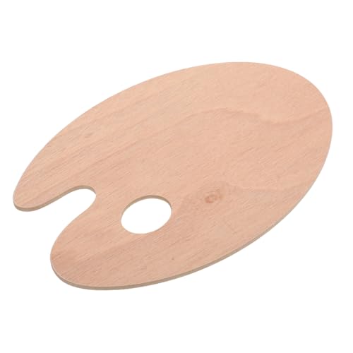 Tofficu Holz Mischpalette Oval Langlebiges Leichtes Pigment Tablett für Aquarell Öl und Acrylfarben Praktische Künstler Palette für DIY Malprojekte von Tofficu