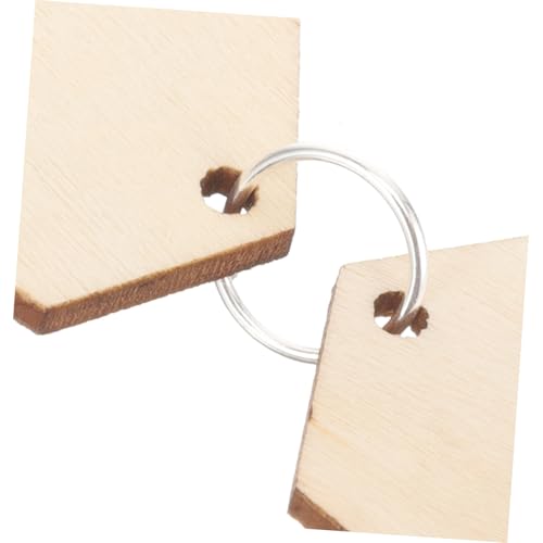 Tofficu Holzanhänger Sechseckig mit Metallring Handgefertigte Dekorative Holzdeko zum Basteln Gravierbar Langlebig und Glatt zum Aufhängen und Gestalten von Tofficu
