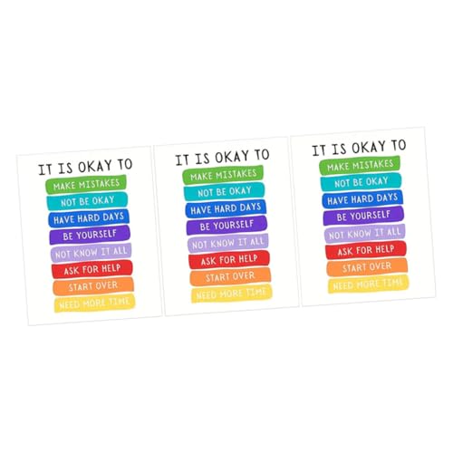 Tofficu Inspirierende Wandkunstdrucke Motivations-studienposter 3 Blätter Englisch-klassenzimmer- Motivierende Wanddekoration „it is Ok to Poster“ Tofficu Inspirierende Wandkunstdrucke Motivations-studienposter 3 Blätter Englisch-klassenzimmer- Motivierende Wanddekoration „it is Ok to Poster“ von Tofficu