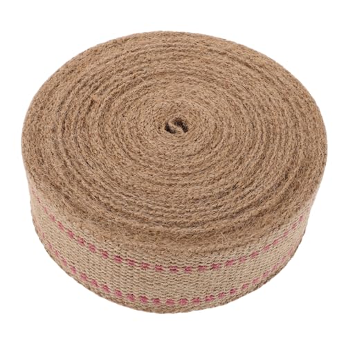 Tofficu Jute-gurtband Breit Robustes Polsterband mit Roten Streifen Vielseitig für Stuhlreparatur DIY Handwerk Möbelpolsterung und Dekorative Heimgestaltung von Tofficu