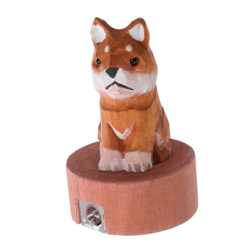 Tofficu Kawaii Shiba Inu Holz Bleistiftanspitzer Handlicher Manueller Anspitzer Schulzubehör für Klassenzimmer Schreibtisch Dekor Robust Langlebig Niedlicher Tier-anspitzer von Tofficu