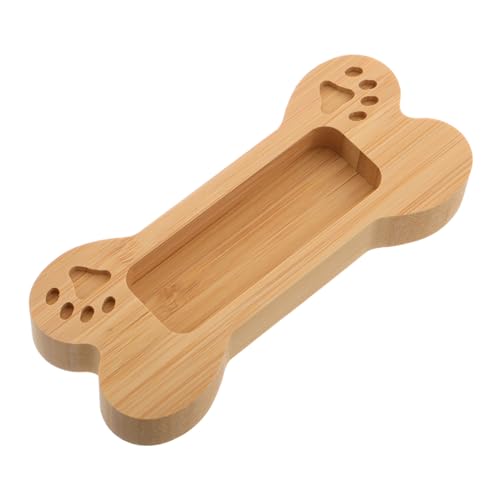 Tofficu Knochenförmiger Visitenkartenhalter aus Holz Süßes Tischornament für Büro und Schreibtisch Kompakter Kartenständer zur Aufbewahrung von Visitenkarten und Kleinen Gegenständen von Tofficu