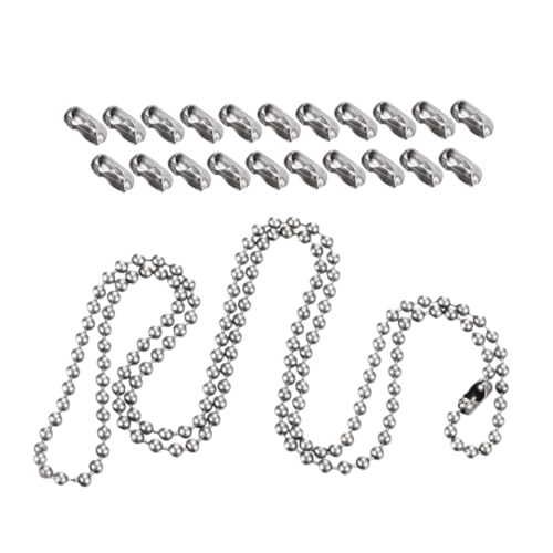 Tofficu Kugelkette mit Bead Chain und Verschlüssen Verstellbare Diy Halskette für Schmuckherstellung Anhänger Schlüsselanhänger und Bastelprojekte von Tofficu