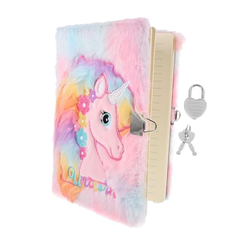 Tofficu Kuscheliges Tagebuch mit Lock und Niedlichem Einhorn Design Flauschiges Notizbuch für Handliches Schreibbuch für Tagebuch für Kreative Ideen und Erinnerungen von Tofficu
