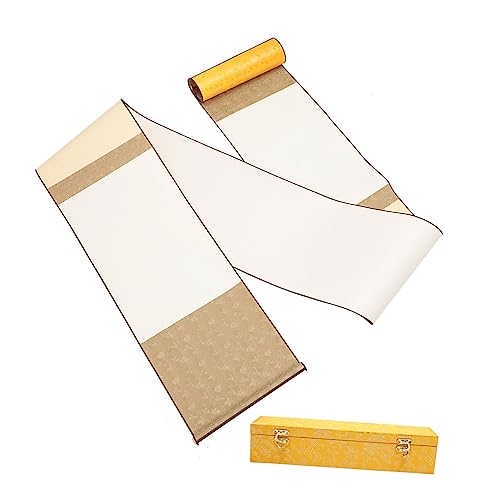 Tofficu Leere Chinesische Kalligraphie Papierrolle Halbgegartes Schreibpapier Tragbares Zeichenpapier mit Geschenkbox für Malen und Schreiben Zuhause von Tofficu