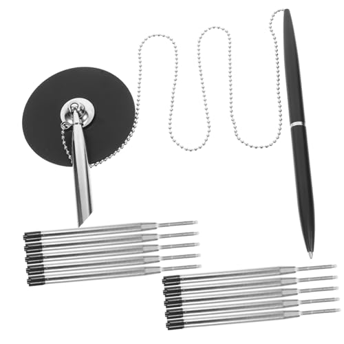 Tofficu Metall Kugelschreiber mit Kette Drehbarer Tischhalter Schnelltrocknende Langlebig und Ergonomisch Ersatzminen für Büro Bank und Hotels Elegante Schwarze Zufällige Tofficu Metall Kugelschreiber mit Kette Drehbarer Tischhalter Schnelltrocknende Langlebig und Ergonomisch Ersatzminen für Büro Bank und Hotels Elegante Schwarze Zufällige von Tofficu