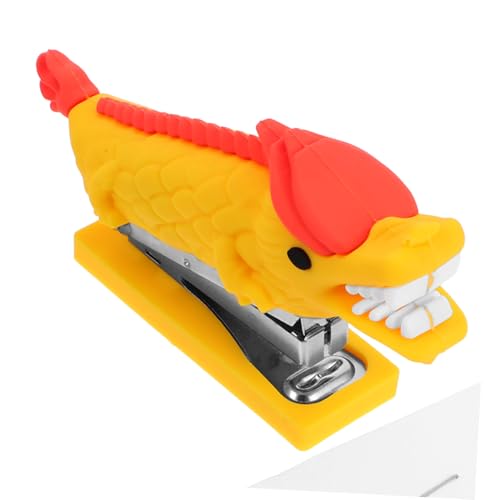 Tofficu Mini Cute Dragon Hefter aus Tragbarer Cartoon Hefter für Schreibtisch Bürobedarf und Studenten Gelb Vielseitig Einsetzbar für Zuhause und Schule von Tofficu