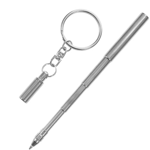 Tofficu Mini Metall Schlüsselanhänger Edelstahl Teleskop Kugelschreiber Metall Schlüsselanhänger Werkzeug von Tofficu
