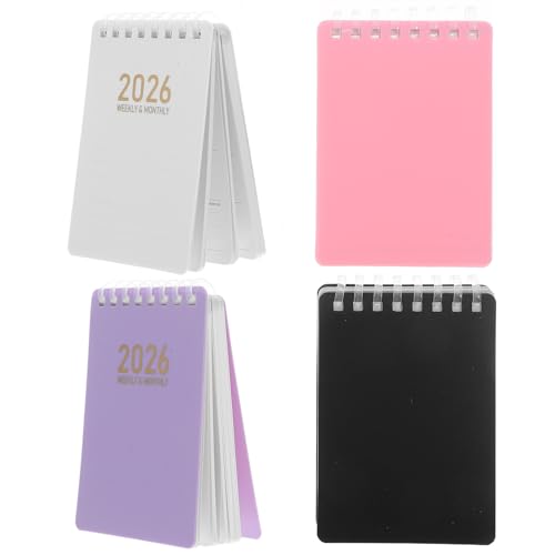 Tofficu Mini Spiral Notizbuch mit Monatskalender Tintenfeste Blätter Stabiles Ringbuch Portabler Tagesplaner für To-do-Listen und Journal Praktischer Pocket Organizer in Farben von Tofficu