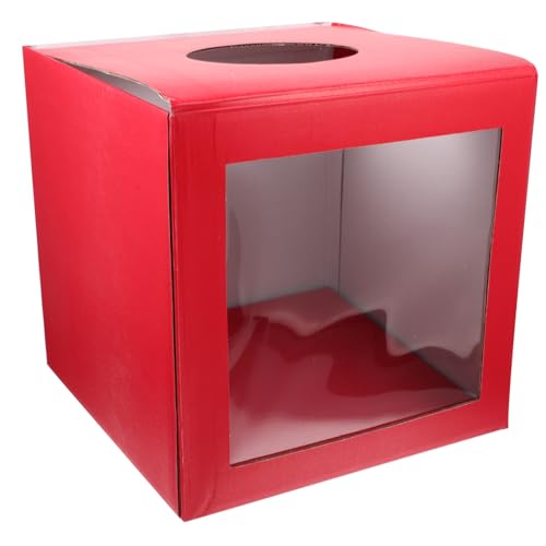 Tofficu Multifunktionale Rote Losbox aus Stabilem Große Kapazität Würfelförmige Box für Partys Firmenfeiern Gewinnspiele Tragbar und Vielseitig Einsetzbar von Tofficu