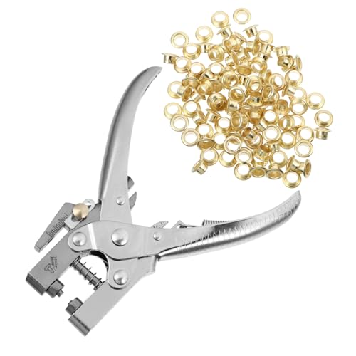 Tofficu Multifunktionaler Leder Lochstanzer mit Doppelhebel Kraftsparender Gürtel Locher für Dickes Leder und Feine Stoffe Ergonomisch Handlich für DIY und Handwerk von Tofficu