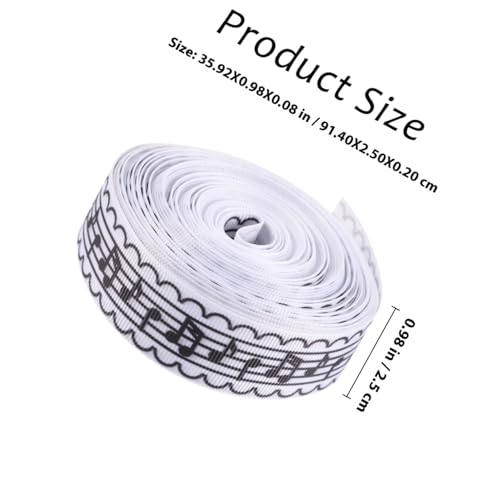 Tofficu Musiknoten Geschenkband Polyester Doppelseitig Bedruckt Weich und Glatt Dekoband für DIY Basteln Haarschleifen Hochzeiten Musikthemen events Partydeko von Tofficu