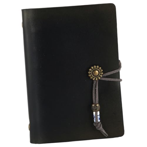 Tofficu Nachfüllbares Leder Notizbuch mit Losem Design Leichtes Reisejournal für Frauen Planer Notizblock für Büro Schule und Alltag Flexibel Erweiterbar Schwarz von Tofficu