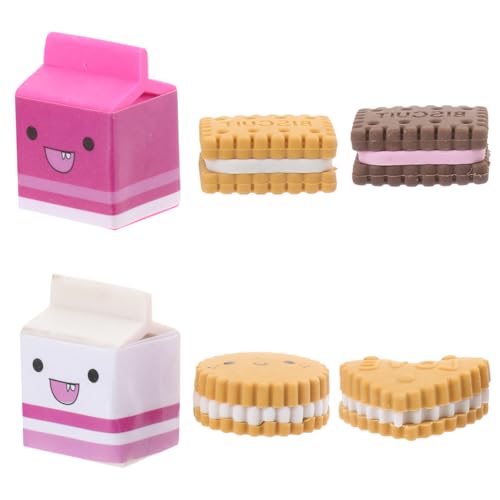 Tofficu 6er-Set Kawaii -Keks Radiergummis, Bunte Mini Radierer Für, Schüler Und Studenten, Ideal Für Schule Und Kreative von Tofficu