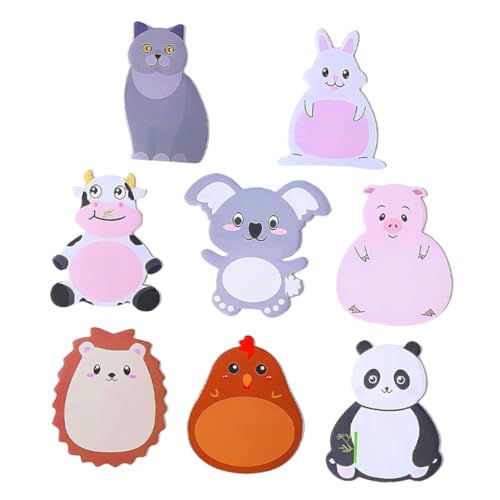 Tofficu Niedliche Kleine Memo Pads mit Selbstklebenden Wiederverwendbaren Tier Notizen Lustige Kawaii Schreibblöcke für Schule Büro Glattes Leicht Ablösbar ohne Rückstände von Tofficu