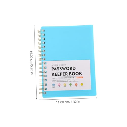 Tofficu Passwort Buch Notizblock Spiral- alphabetisch Passwort- Notizbuch Webseite Passwortbuch für Senioren kleines Adressbuch Bücher pp Himmelblau von Tofficu