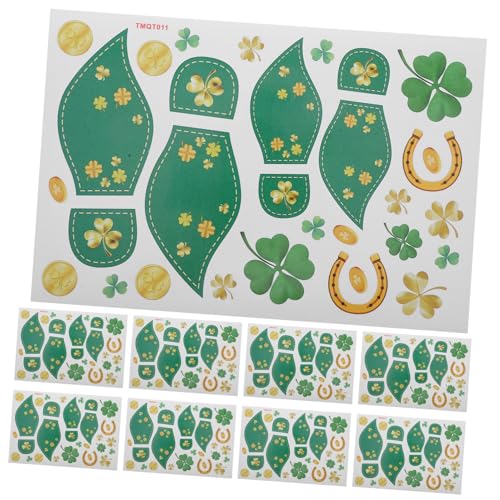 Tofficu Patrick's Day Aufkleber Glücksbringer Kleeblätter Fußabdruck Münzdekoration für Party Wandgestaltung Diy Projekte von Tofficu