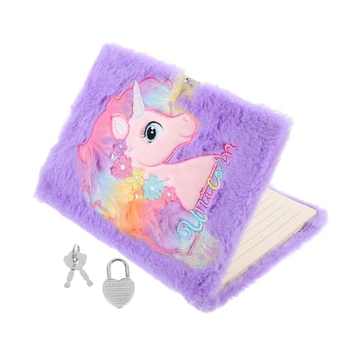 Tofficu Plüsch-notizbuch Tagebuch Fuzzy-notizbücher Für Mädchen Entzückendes Notizbuch Abschließbares Tagebuch Notizbuch Kindertagebuch Mit Schloss Violett Papier von Tofficu