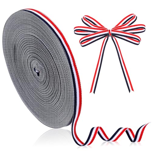 Tofficu Polyester Streifenband Rot Weiß und Marineblau Rolle für Hochzeitsdekoration Geschenktüten und Bastelprojekte Farbecht und Tofficu Polyester Streifenband Rot Weiß und Marineblau Rolle für Hochzeitsdekoration Geschenktüten und Bastelprojekte Farbecht und von Tofficu