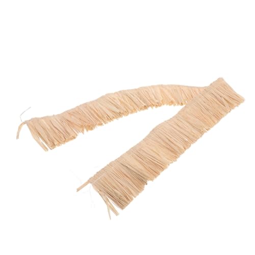 Tofficu Rafia webt Party-Haushandwerk Hawaiianische Partyzubehör Bastgrasröcke Quasten aus Baststroh Tischrock aus Bast Luau Grasrock Dekoration Bastgras Natürliche Pflanzen Beige von Tofficu
