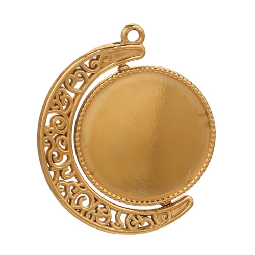 Tofficu Rotierendes Bezel Tray für Schmuckherstellung Doppelseitiger Mondanhänger Vintage Charm für Diy Schmuckprojekte von Tofficu