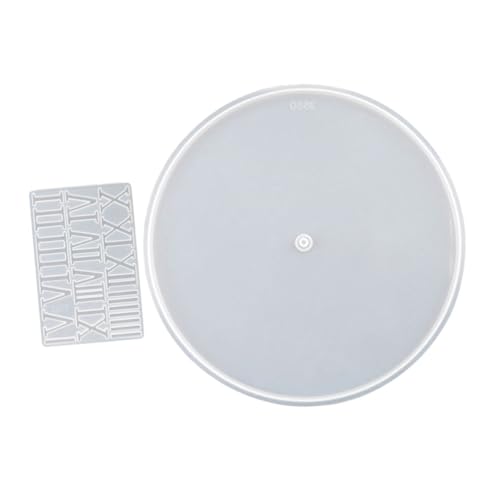 Tofficu Rundes Silikon Uhrenform mit Römischen Ziffern Flexible Epoxid Gießform für DIY Wanduhren für Dekoration und Bastelprojekte von Tofficu