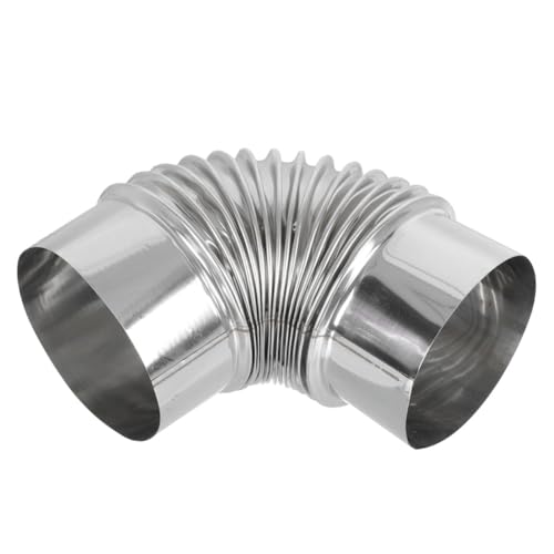 Tofficu Schornstein Abgasrohr edelstahlrohr edelstahrohr abgasrohre abluftkanal ofenrohre Anti-Leckage Krümmerauspuff Heizofen Rauchabzug für Ofen Raucharm flexibel Rostfreier Stahl Silver von Tofficu