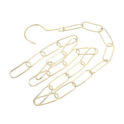 Tofficu Schwere Eisenkette mit Haken Robuste Kleiderhängekette für Laden und Marktdisplay Stabile Verbindungsglieder Vielseitig Einsetzbar für Bekleidung Einfache Aufhängung Goldfarbene von Tofficu