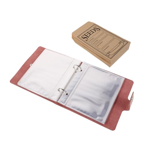 Tofficu Seed Storage Album Organisator Für Gartensamen Albumkartenärmel Organisatoren Der Saatgutlagerung Rosa Pu-leder von Tofficu