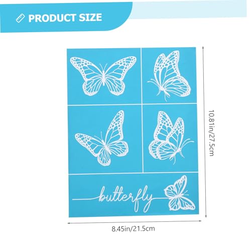 Tofficu Selbstklebende Waschbare Siebdruck Schablone mit Netztransfer Schmetterlingsmuster Langlebiges Gauze Material Wiederverwendbar für DIY Wanddekoration Möbel Stoffdruck von Tofficu