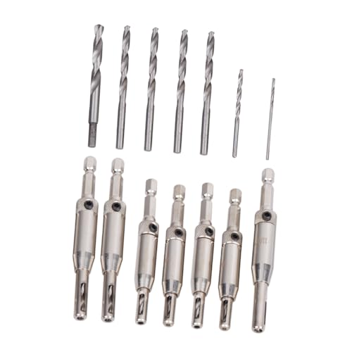 Tofficu Senkbohrer Set Hex Schaft Holzbohrer mit Schraublochfräser und Schraubenschlüssel Vielseitig für Holz Kunststoff Spanplatte für DIY und Möbelmontage Tofficu Senkbohrer Set Hex Schaft Holzbohrer mit Schraublochfräser und Schraubenschlüssel Vielseitig für Holz Kunststoff Spanplatte für DIY und Möbelmontage von Tofficu