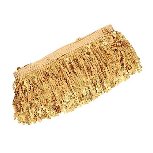 Tofficu Sequin Tassel Trim Breit Holografisch Goldfarben DIY Kleidung Verzierung Bühnenkostüm Latin Dance Fransenborte für Tanzkleider und Vorhänge Tofficu Sequin Tassel Trim Breit Holografisch Goldfarben DIY Kleidung Verzierung Bühnenkostüm Latin Dance Fransenborte für Tanzkleider und Vorhänge von Tofficu