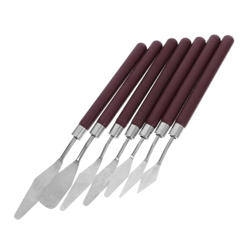Tofficu Set 7 Teilig Kunstschaber Spachtel Trockenbau Pfanne Paletten Silber Ölgemälde Klinge Werkzeug Pastelle Coupe Ölfarbe Schaber Malerei Schaber Werkzeug Ölgemälde Messer Werkzeug von Tofficu